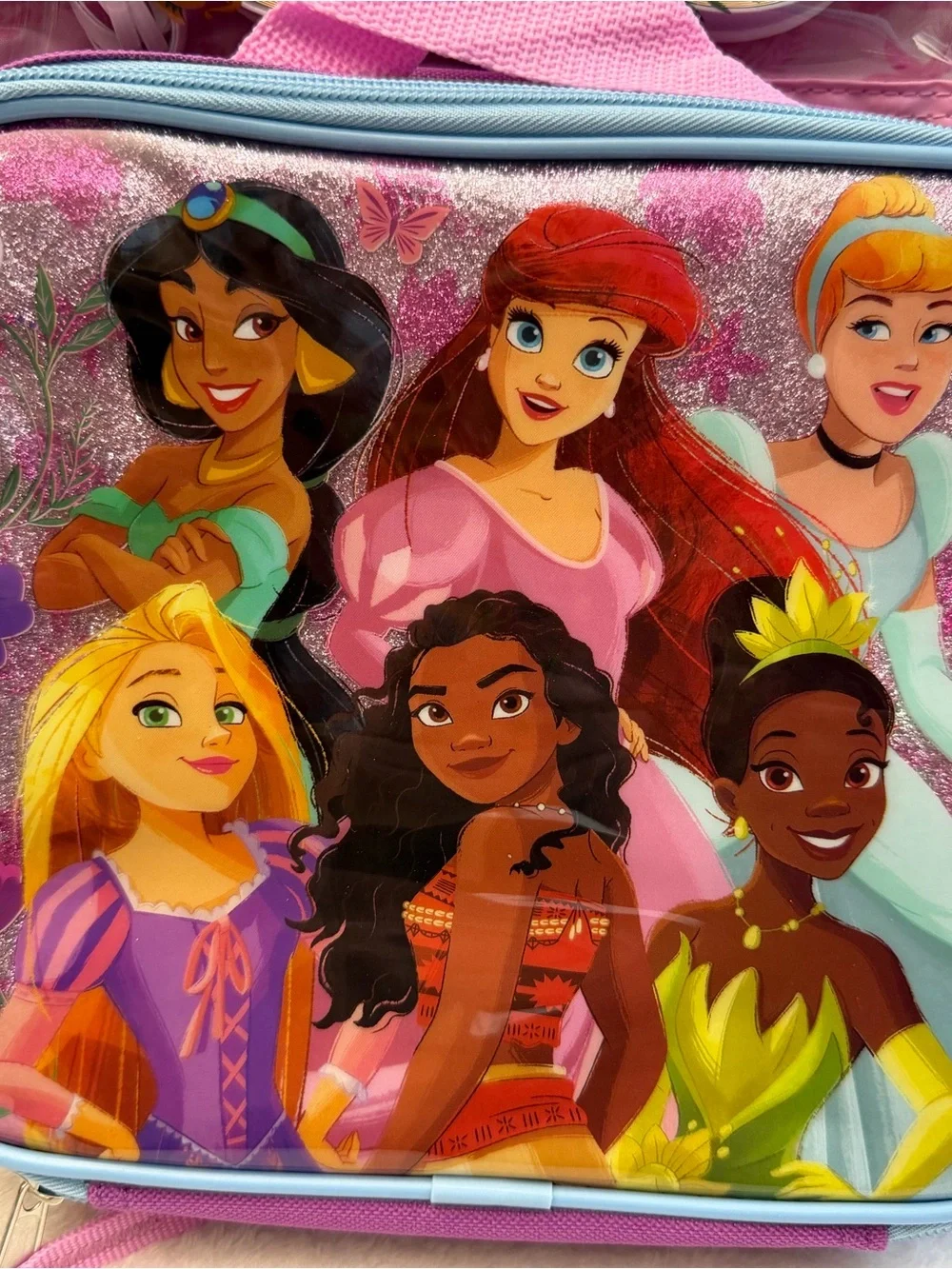 Disney Princess Girls 5 Piece Backpack Set Lunch Bag Headphones Water Bottle